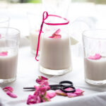 Close up look of fresh homemade coconut milk